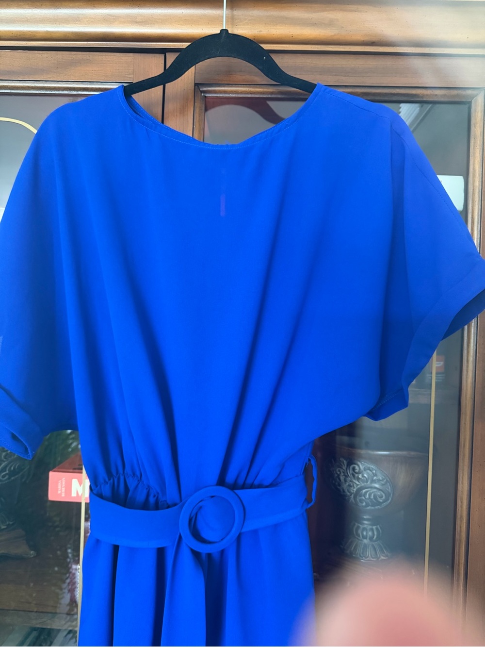 Women's Royal blue Belted Mini Shorts Romper